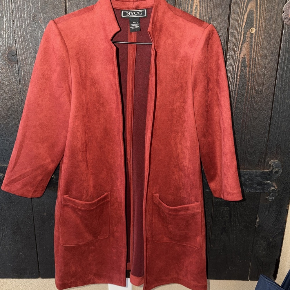 nycc new york clothing co Open Front Mid Length Over Coat Petite Size Small K